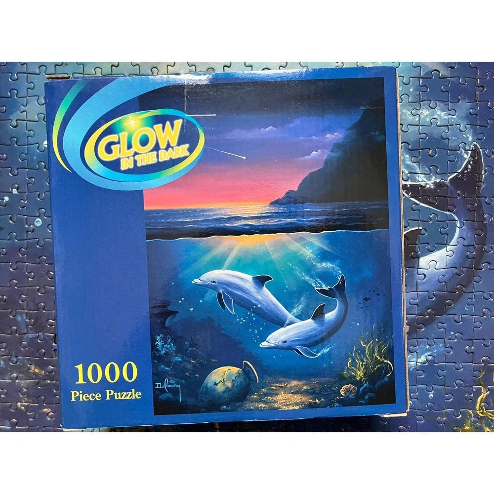 Night of the Comet 1000 Piece Glow in the Dark Jigsaw Puzzle - Dolphins